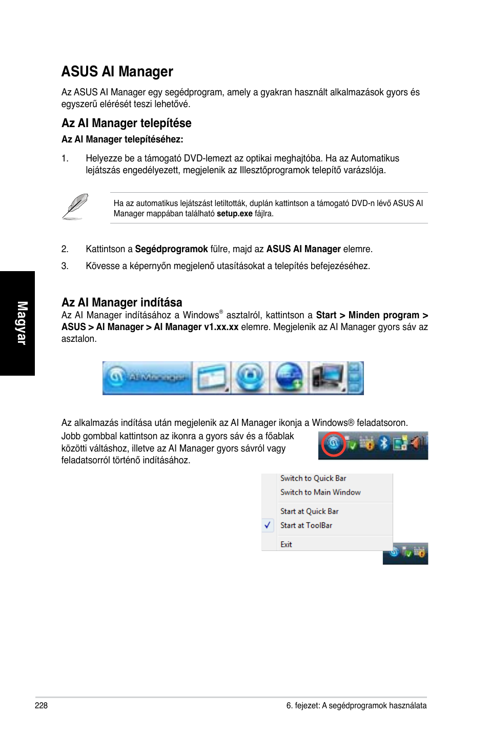 Asus ai manager, Mag ya r m ag ya r m ag ya r m ag ya r | Asus CG8565 User Manual | Page 228 / 410