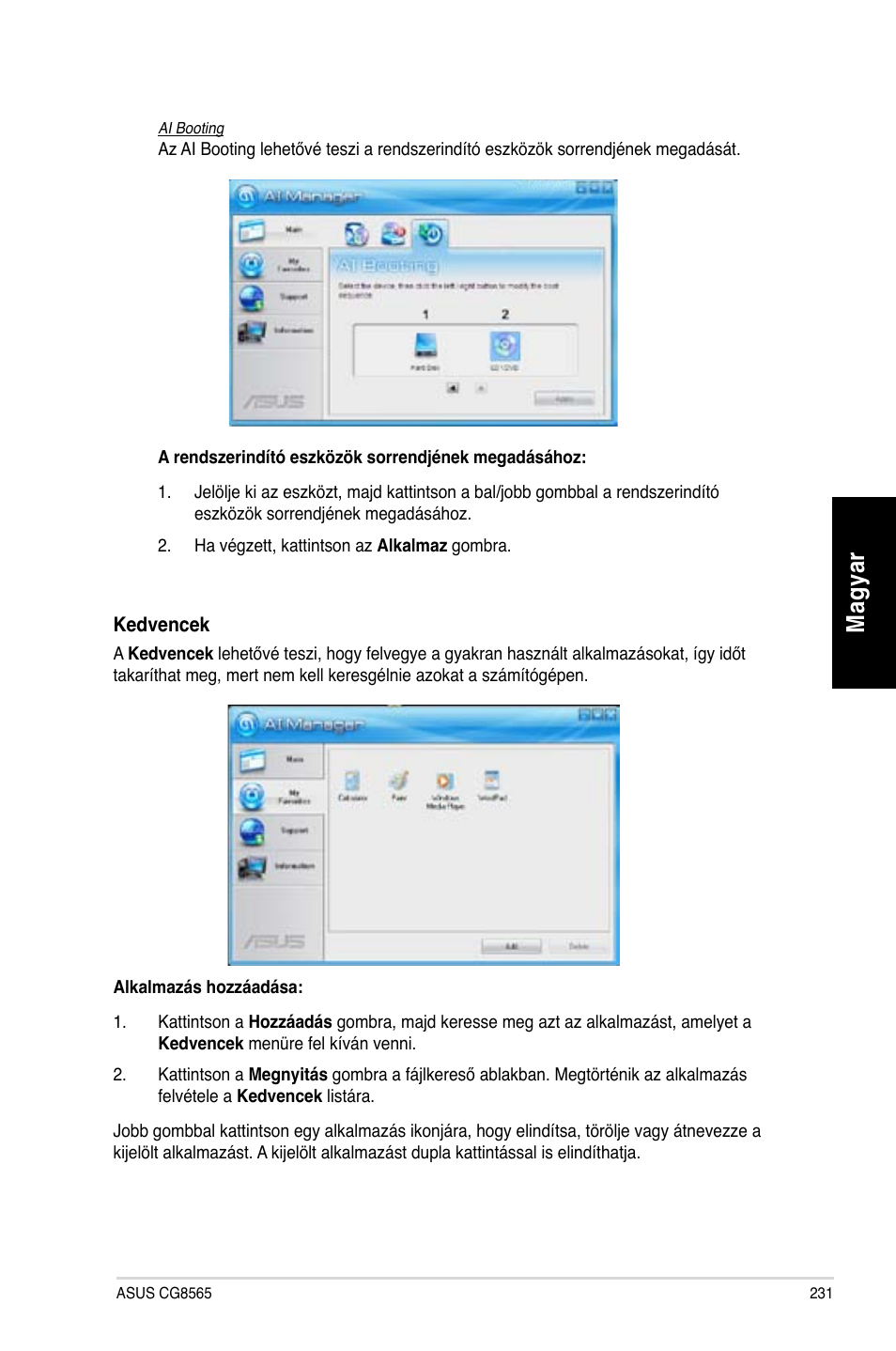 Mag ya r m ag ya r | Asus CG8565 User Manual | Page 231 / 410