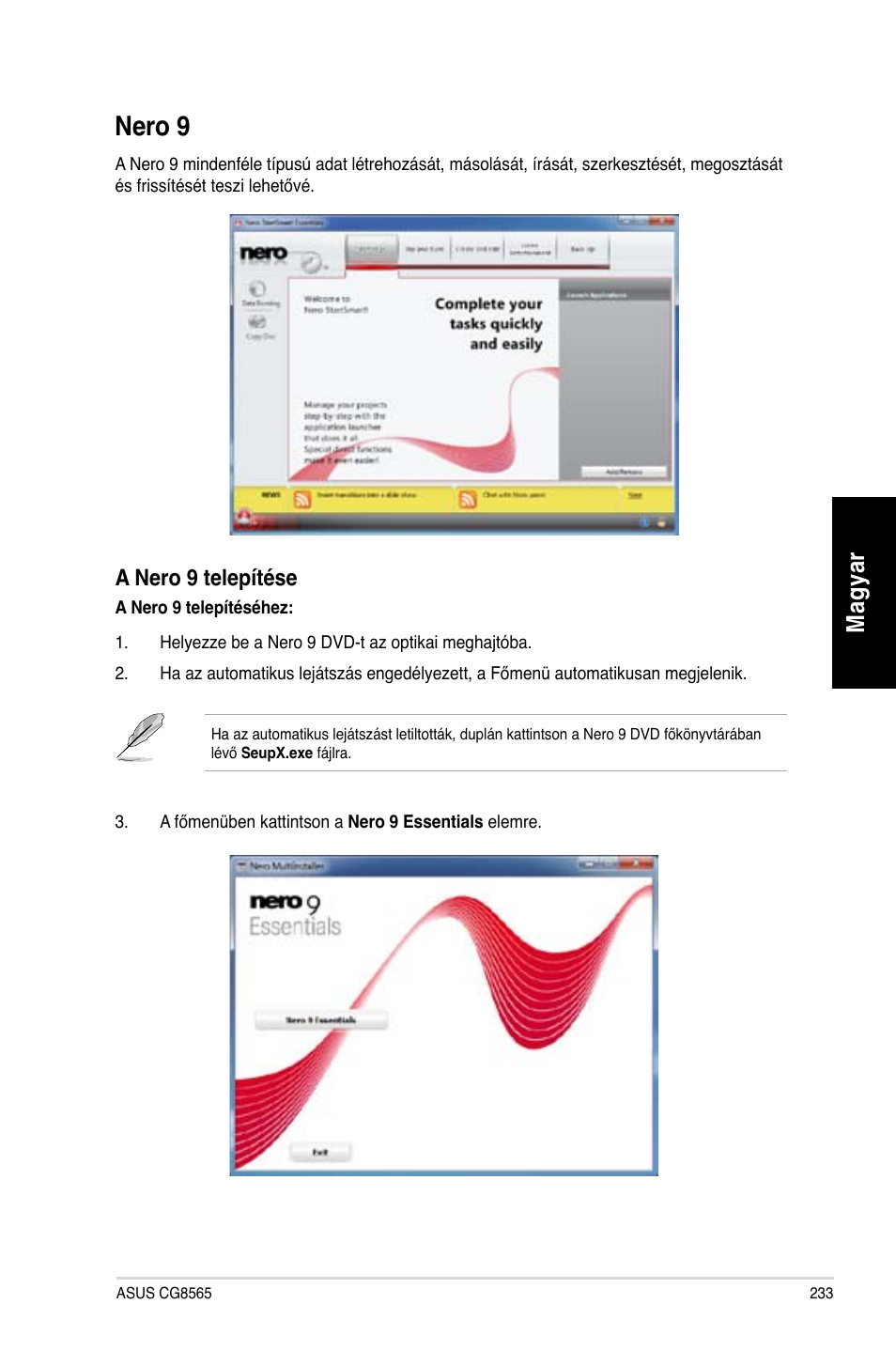 Nero 9 | Asus CG8565 User Manual | Page 233 / 410