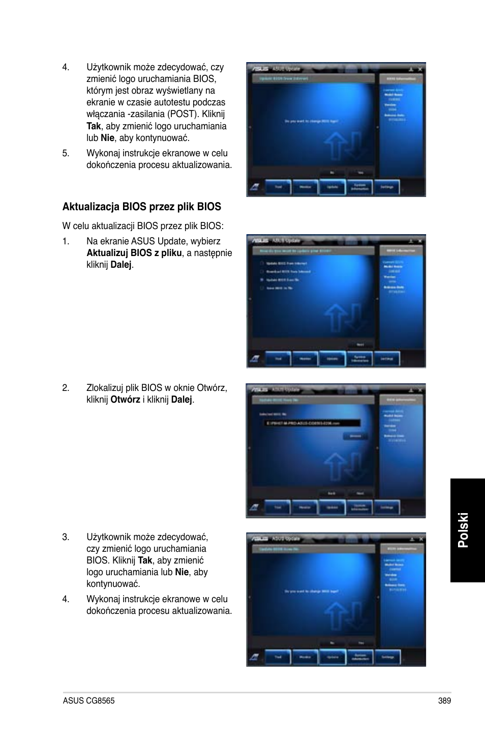 Polski | Asus CG8565 User Manual | Page 389 / 410