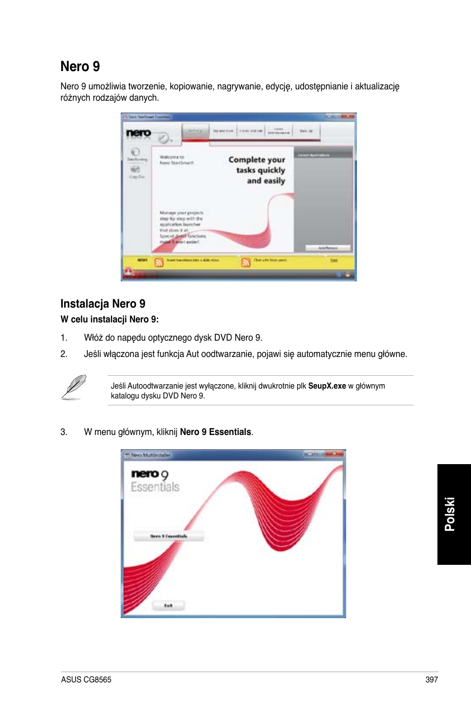 Nero 9, Polski | Asus CG8565 User Manual | Page 397 / 410
