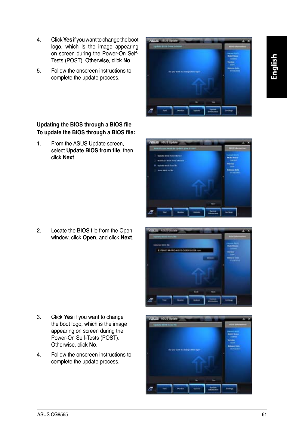 English | Asus CG8565 User Manual | Page 61 / 410