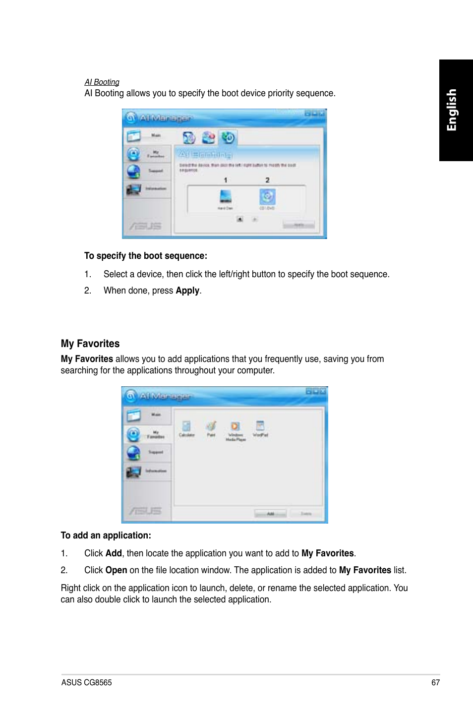 English | Asus CG8565 User Manual | Page 67 / 410