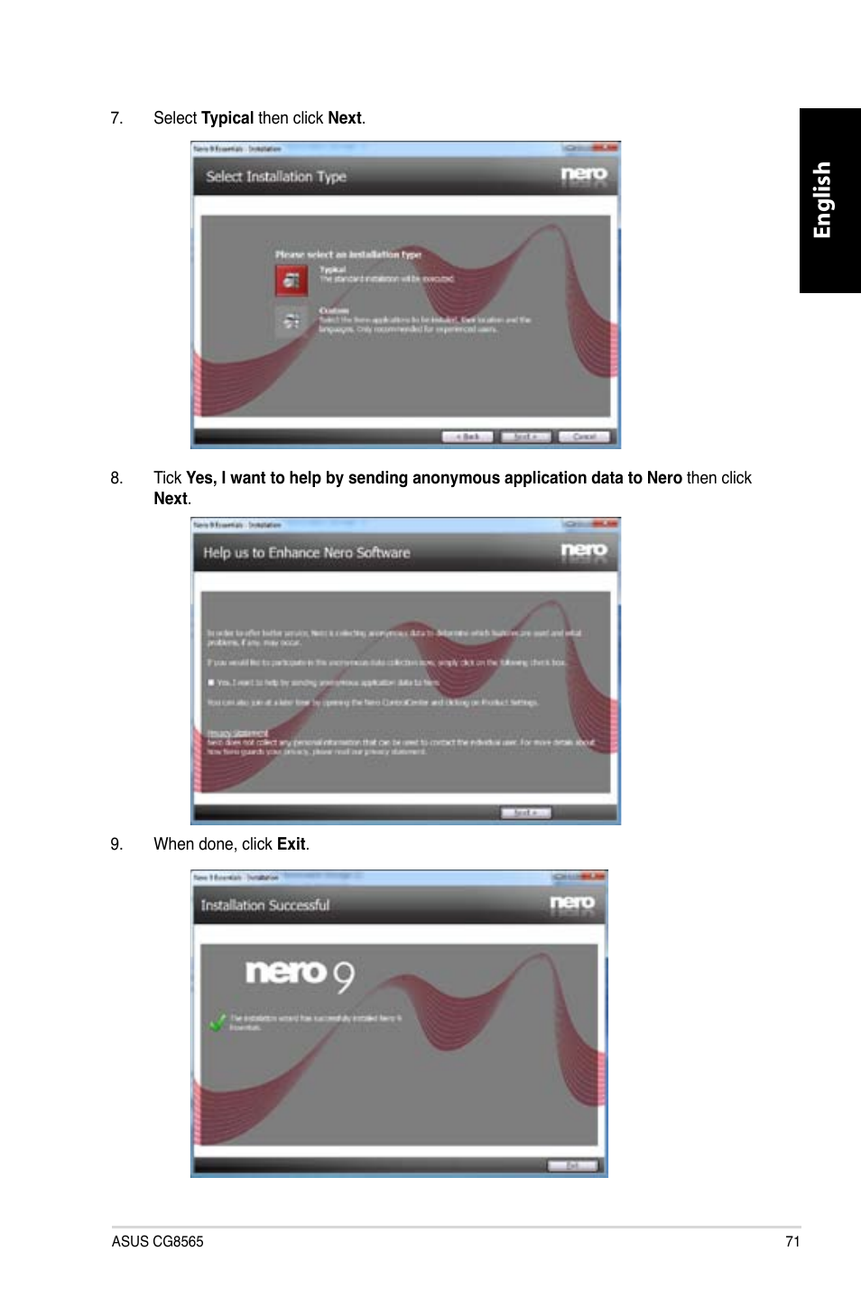 English | Asus CG8565 User Manual | Page 71 / 410