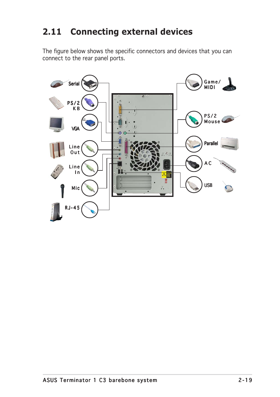 11 connecting external devices | Asus Terminator C3 User Manual | Page 35 / 94