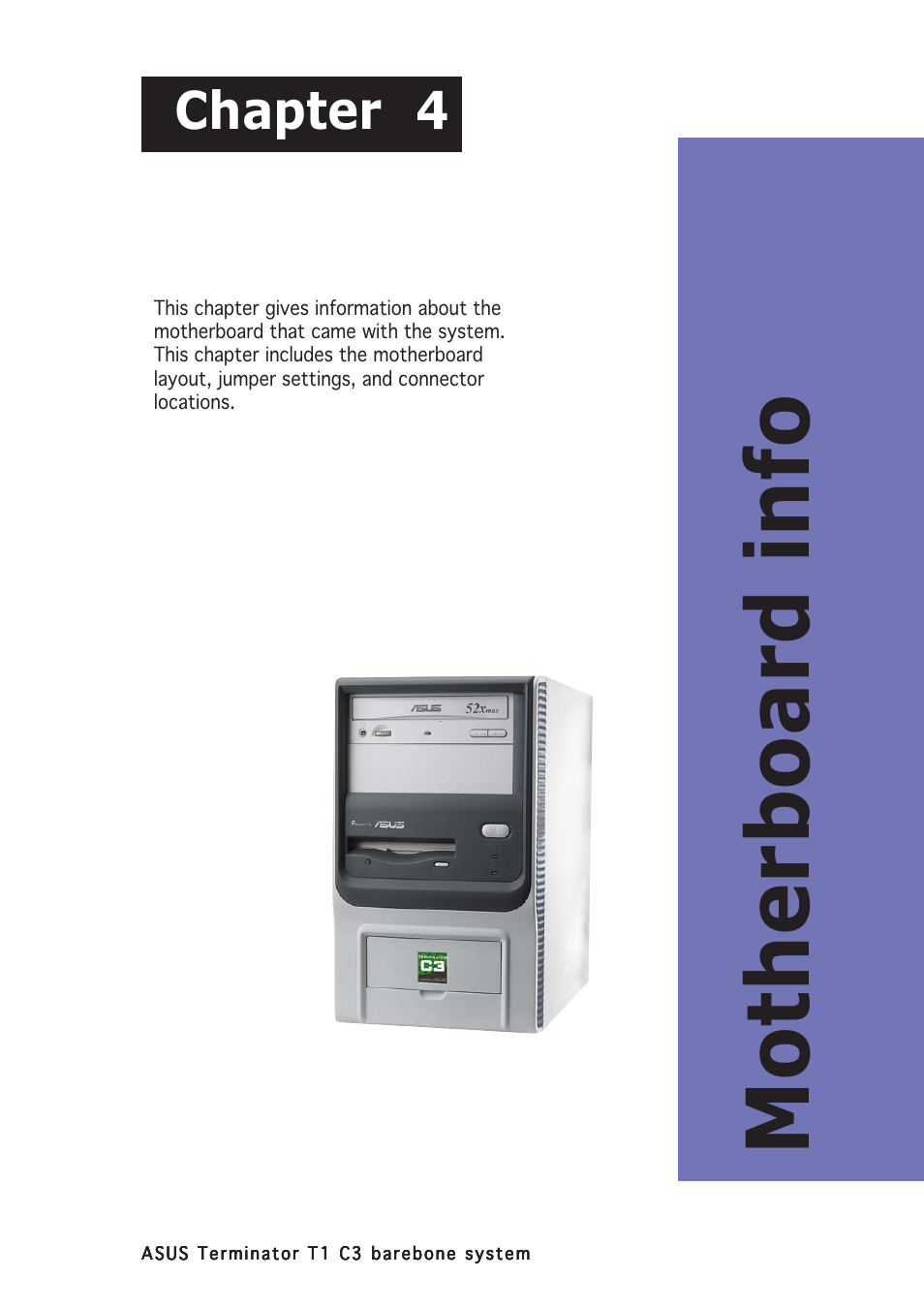 Motherboard info, Chapter 4 | Asus Terminator C3 User Manual | Page 51 / 94