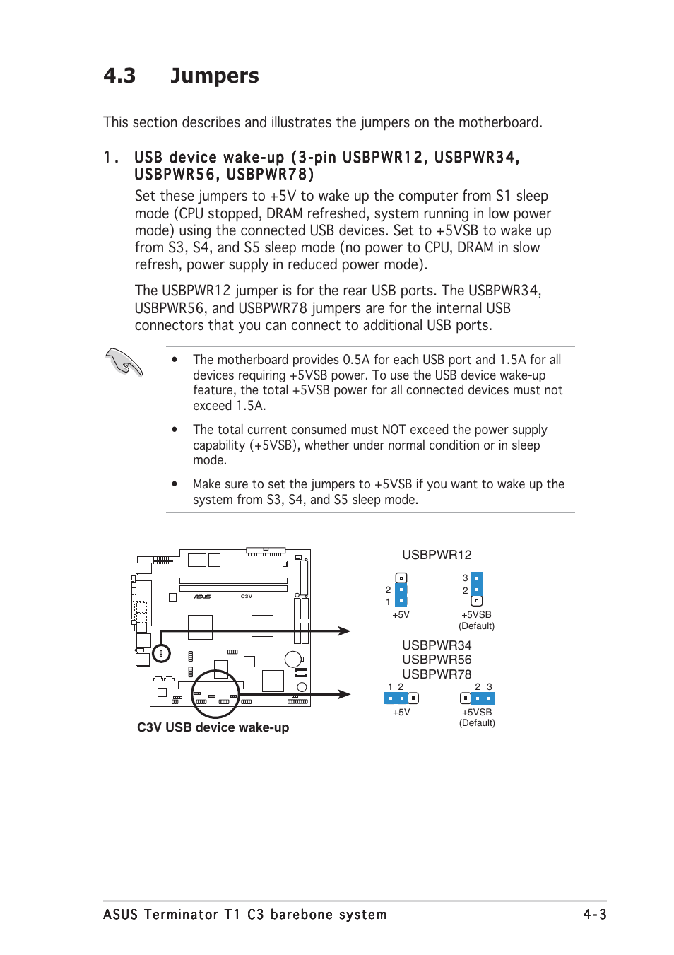 3 jumpers | Asus Terminator C3 User Manual | Page 53 / 94