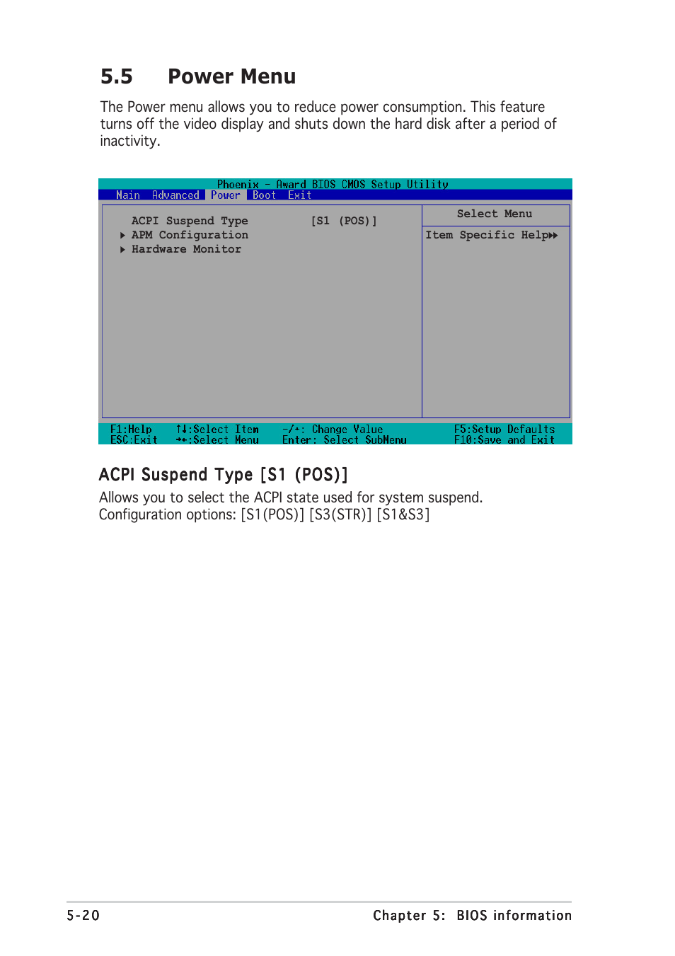 5 power menu | Asus Terminator C3 User Manual | Page 82 / 94