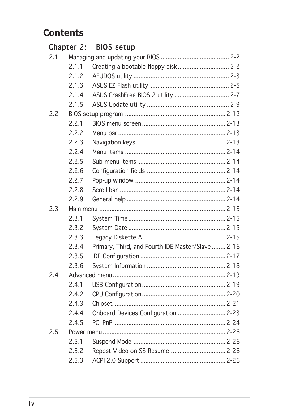 Asus P5GD1-VM User Manual | Page 4 / 88