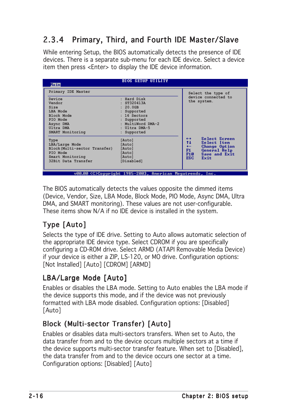 Type [auto, Lba/large mode [auto, Block (multi-sector transfer) [auto | Asus P5GD1-VM User Manual | Page 60 / 88