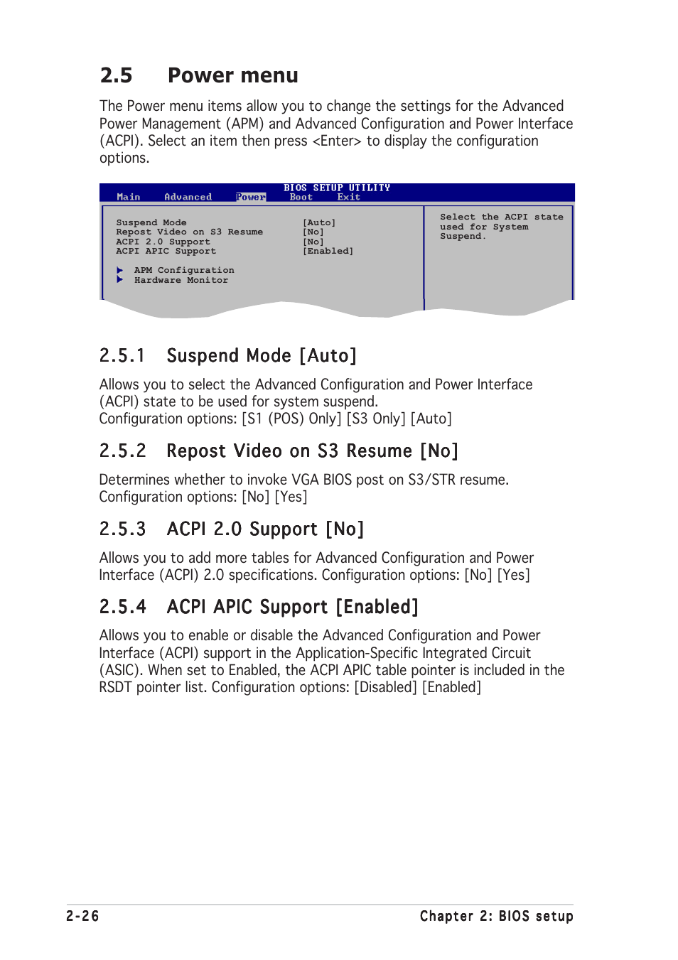 5 power menu | Asus P5GD1-VM User Manual | Page 70 / 88