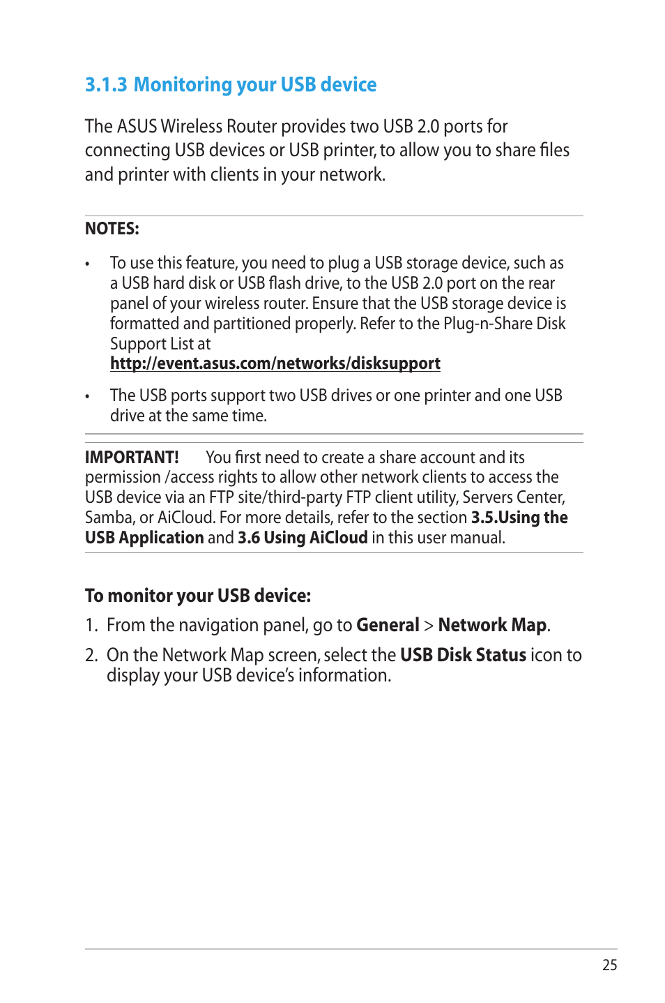 3 monitoring your usb device | Asus RT-AC66U User Manual | Page 25 / 131