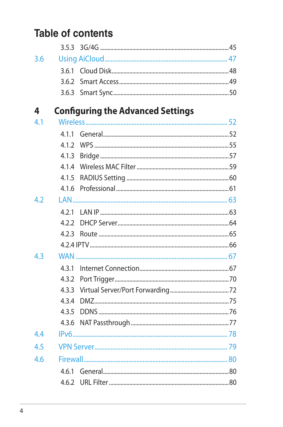 Asus RT-AC66U User Manual | Page 4 / 131