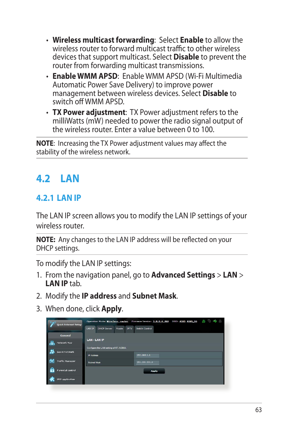 2 lan, 1 lan ip | Asus RT-AC66U User Manual | Page 63 / 131