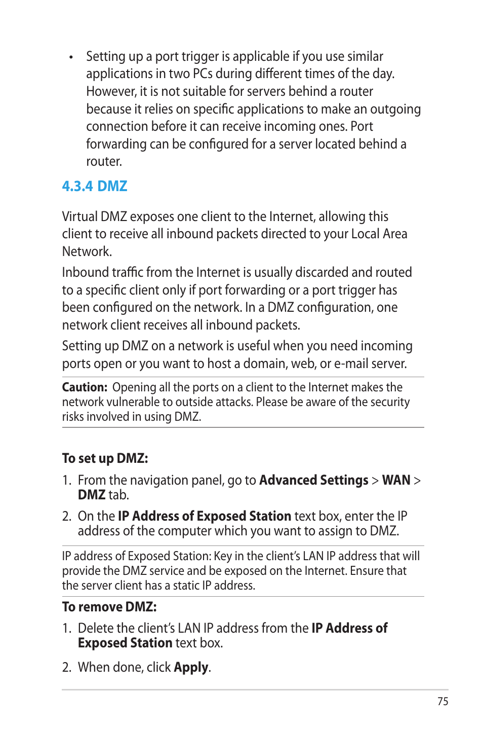 4 dmz | Asus RT-AC66U User Manual | Page 75 / 131