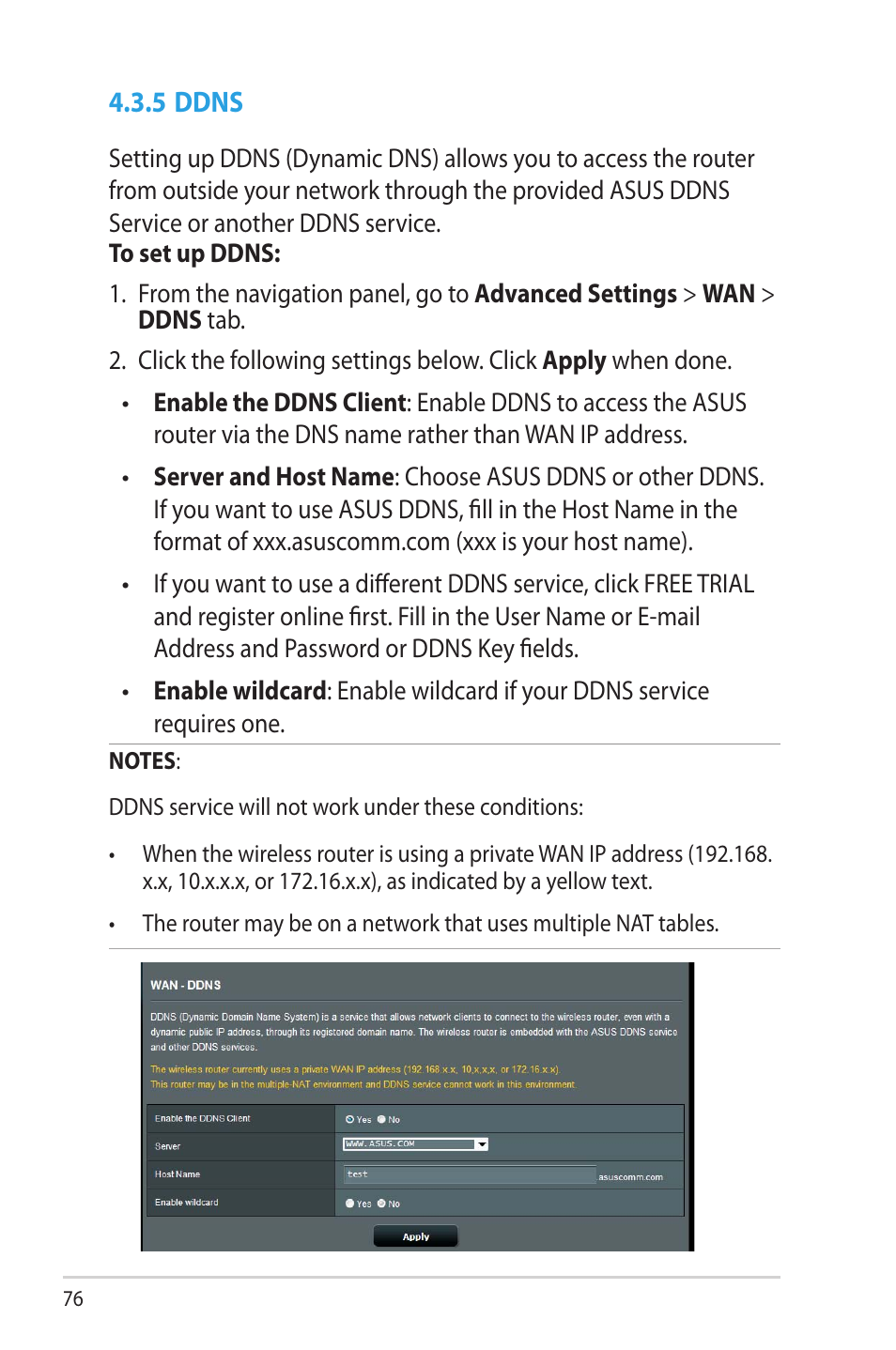 5 ddns | Asus RT-AC66U User Manual | Page 76 / 131