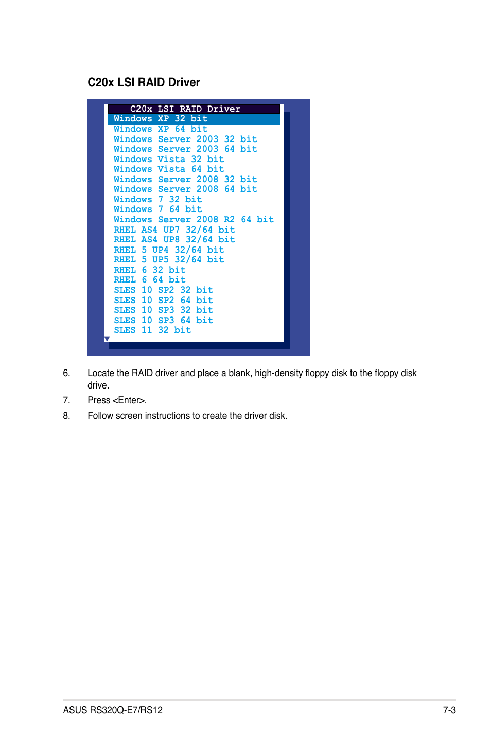 C20x lsi raid driver | Asus RS320Q-E7/RS12 User Manual | Page 131 / 158