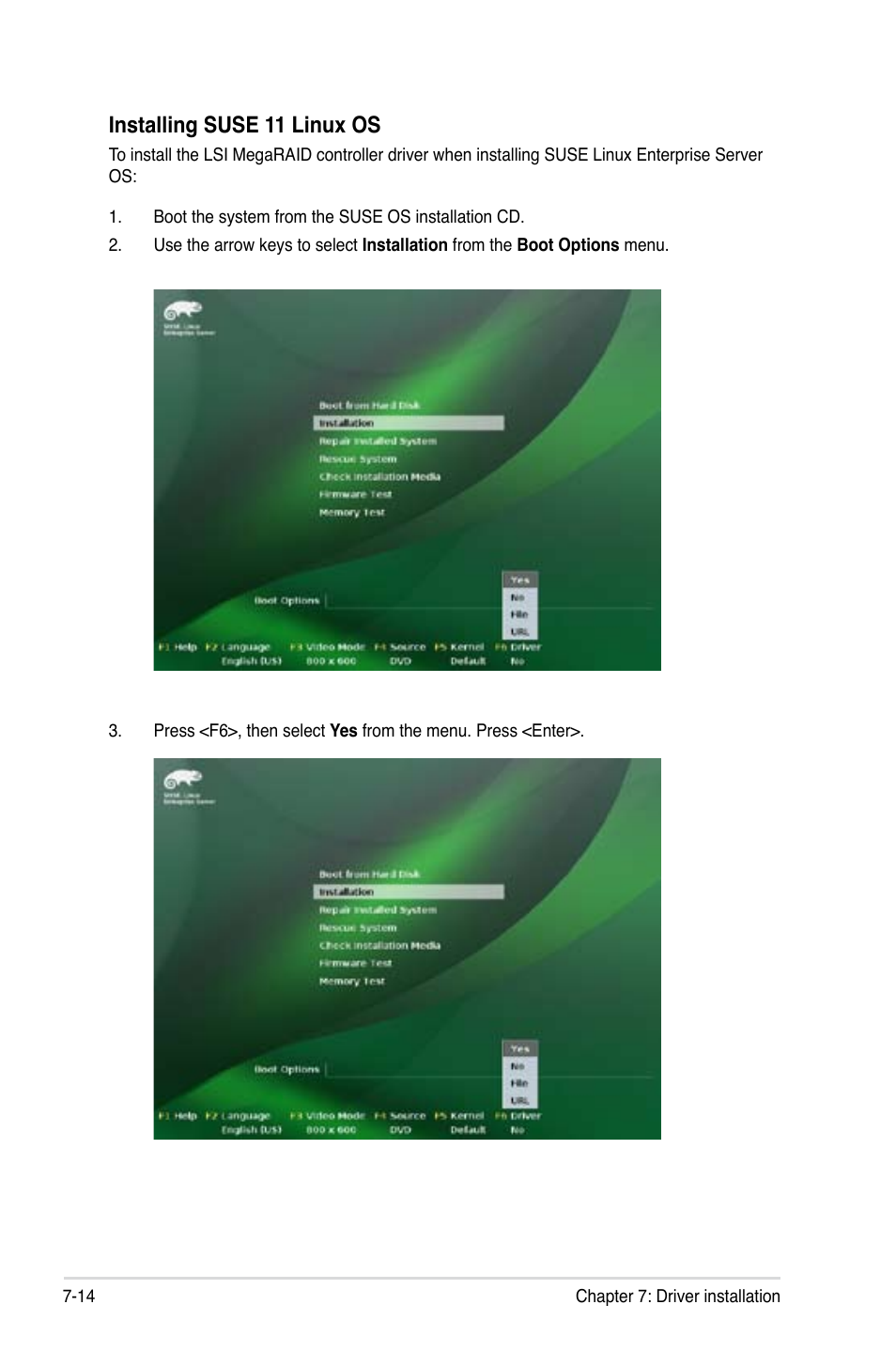 Installing suse 11 linux os | Asus RS320Q-E7/RS12 User Manual | Page 142 / 158