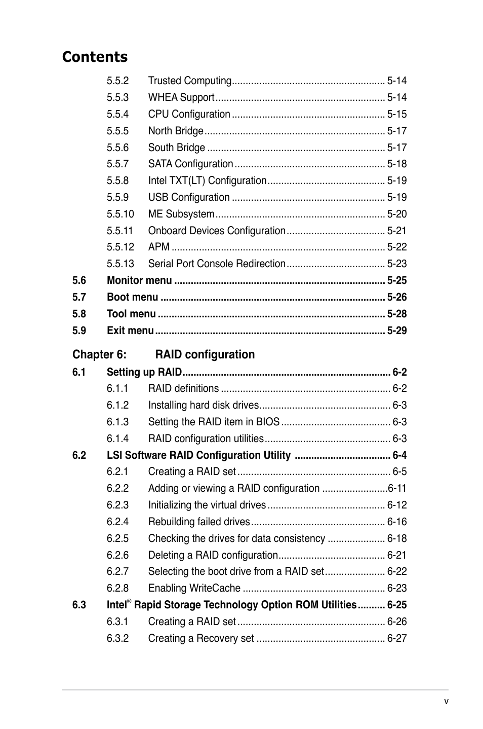 Asus RS320Q-E7/RS12 User Manual | Page 5 / 158