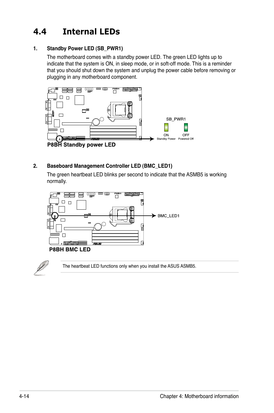 4 internal leds, Internal leds -14 | Asus RS320Q-E7/RS12 User Manual | Page 62 / 158