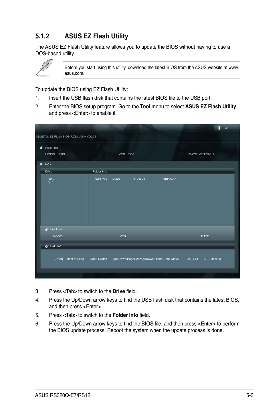 2 asus ez flash utility, Asus ez flash utility -3 | Asus RS320Q-E7/RS12 User Manual | Page 67 / 158