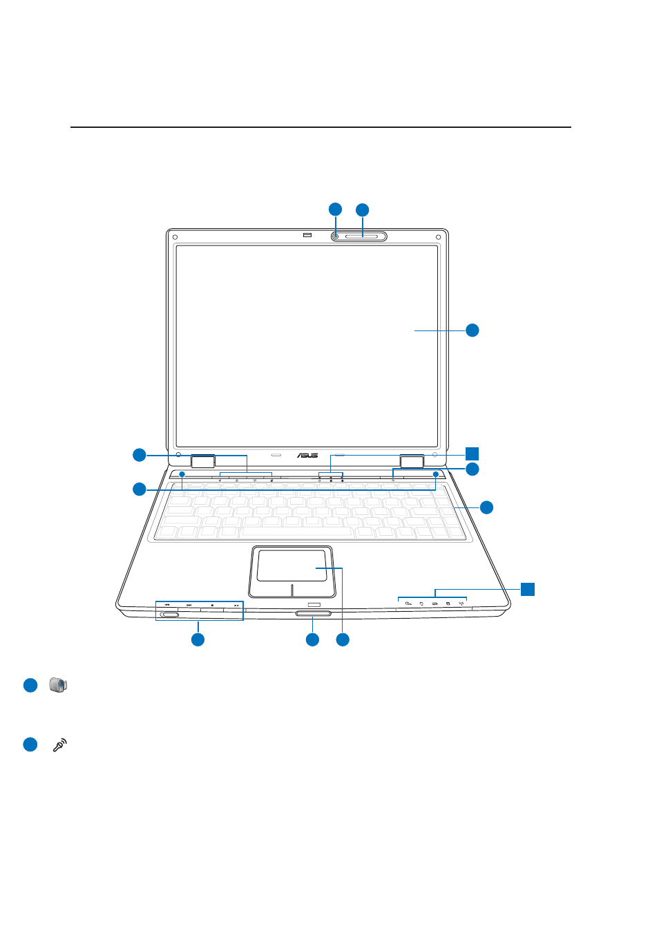 Top side | Asus M9J User Manual | Page 12 / 69