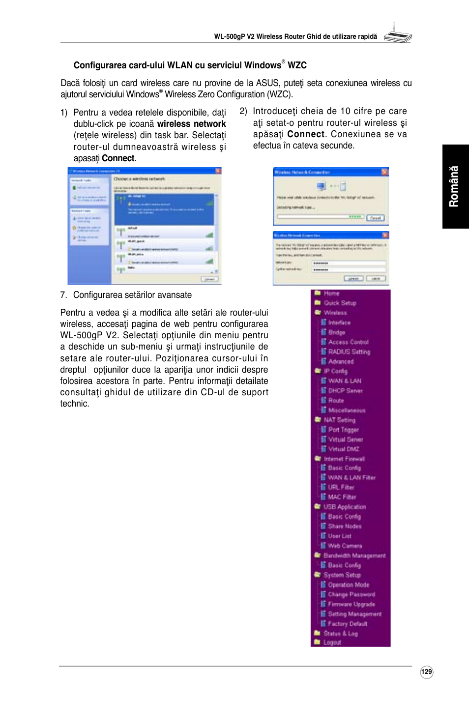 Română | Asus WL-500gP V2 User Manual | Page 122 / 151