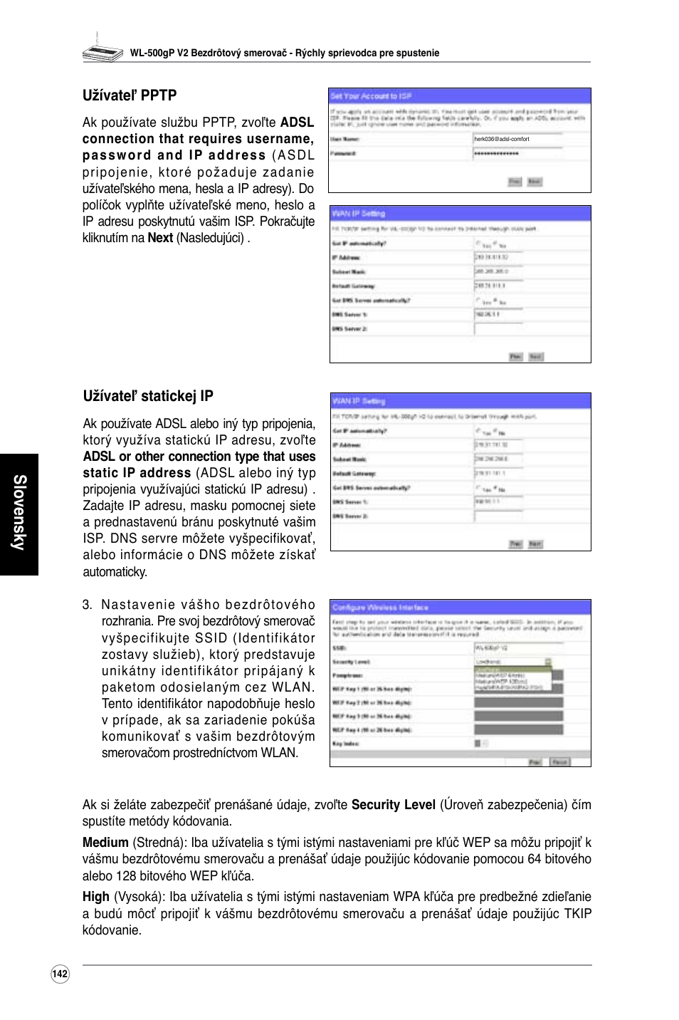 Slovensky | Asus WL-500gP V2 User Manual | Page 135 / 151