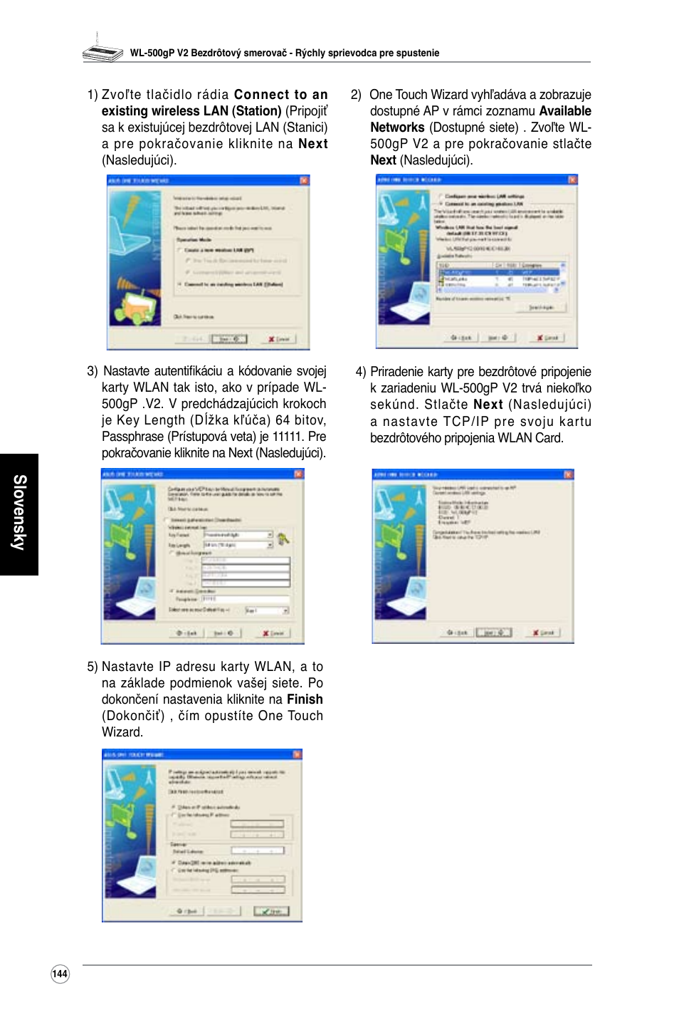 Slovensky | Asus WL-500gP V2 User Manual | Page 137 / 151