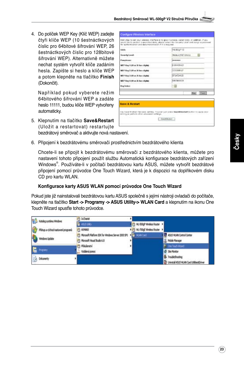 Česky | Asus WL-500gP V2 User Manual | Page 24 / 151