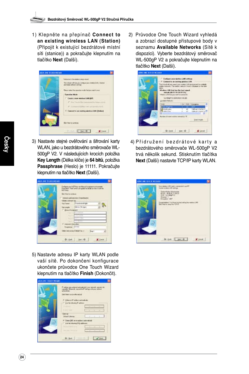 Česky | Asus WL-500gP V2 User Manual | Page 25 / 151