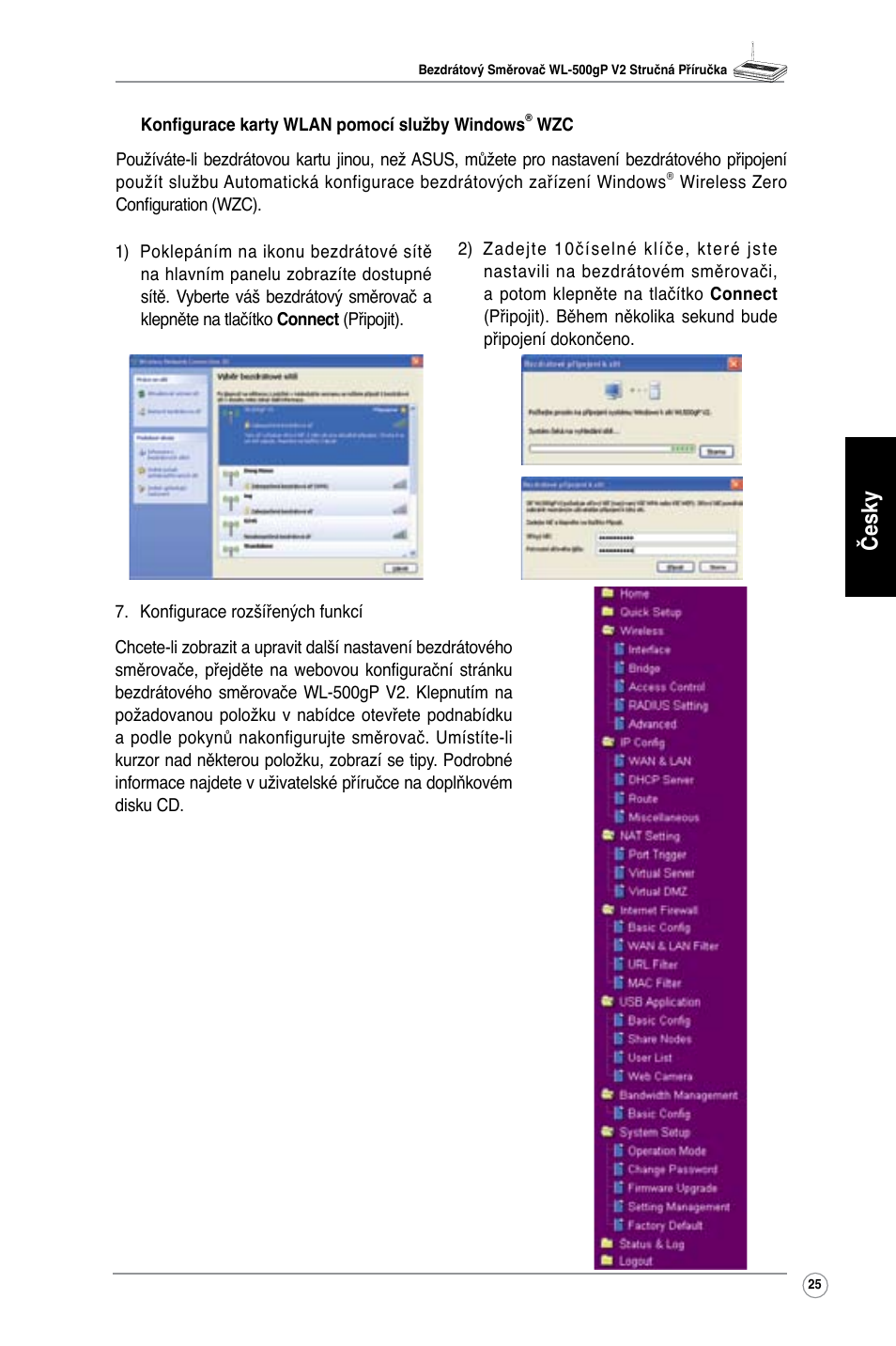 Česky | Asus WL-500gP V2 User Manual | Page 26 / 151