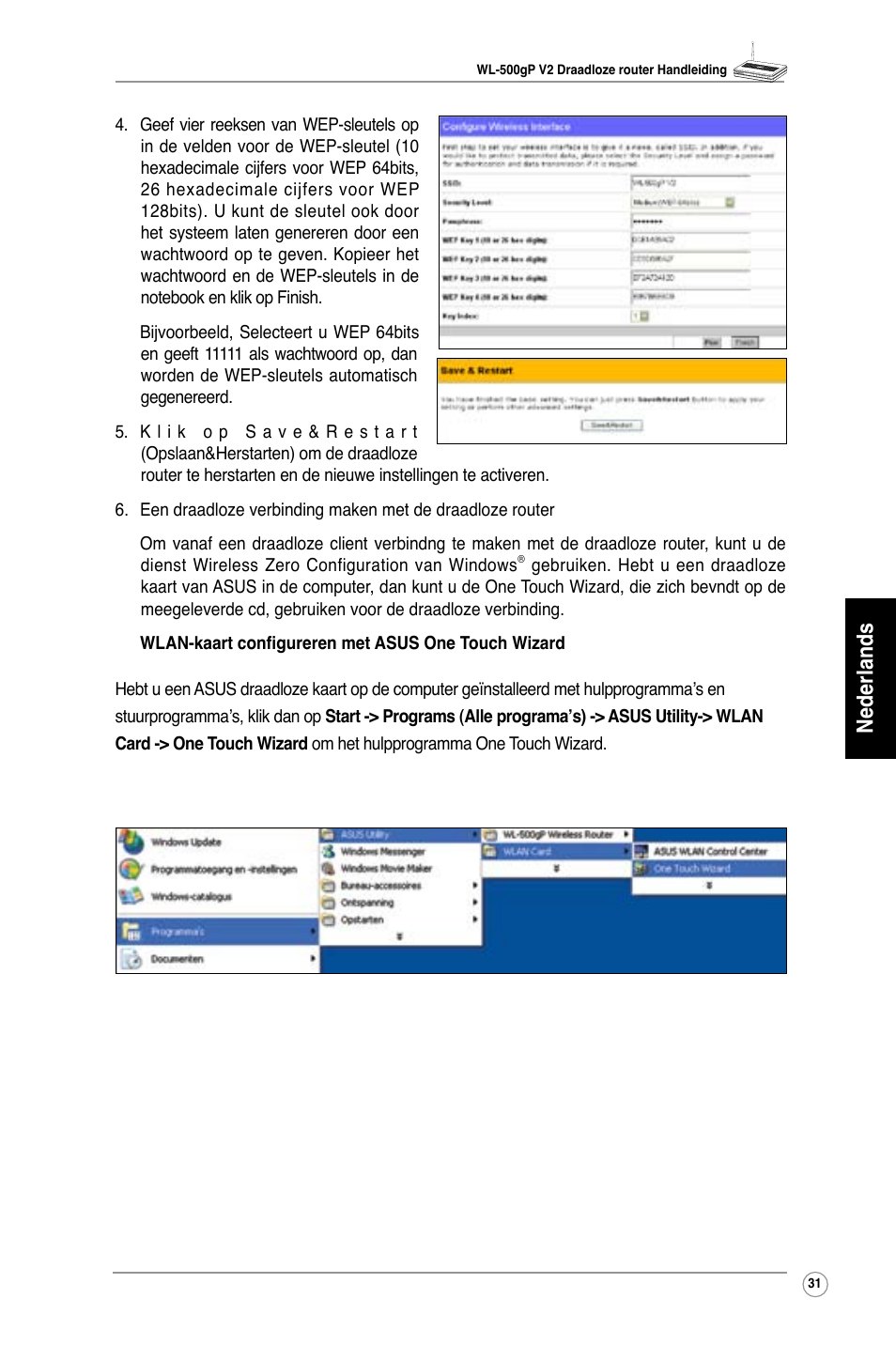 Nederlands | Asus WL-500gP V2 User Manual | Page 32 / 151