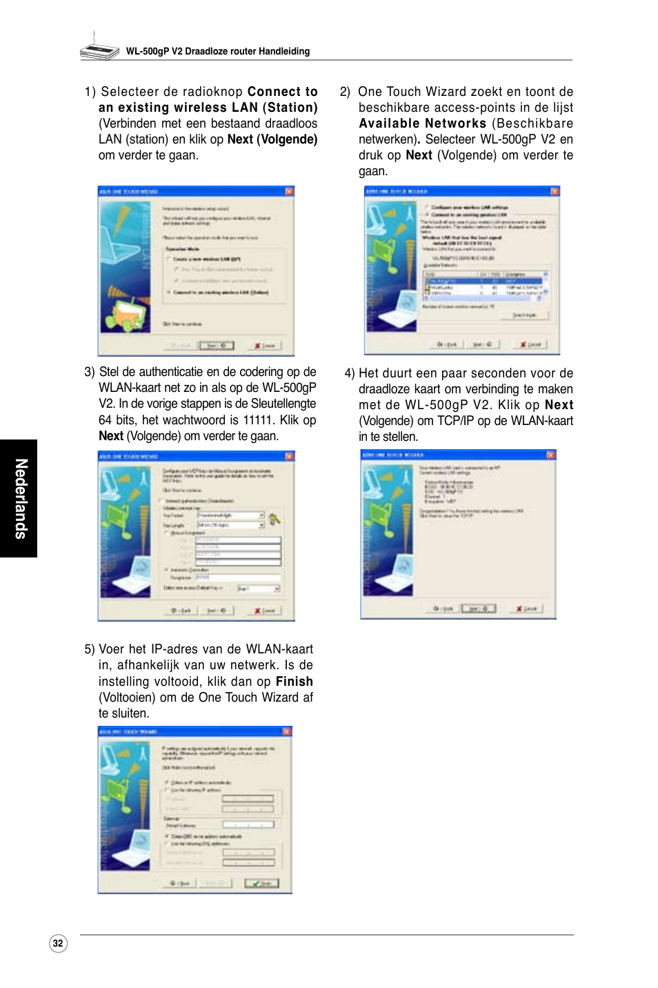 Nederlands | Asus WL-500gP V2 User Manual | Page 33 / 151