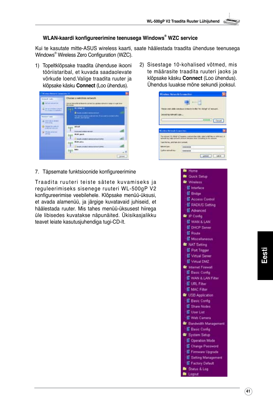 Eesti | Asus WL-500gP V2 User Manual | Page 42 / 151