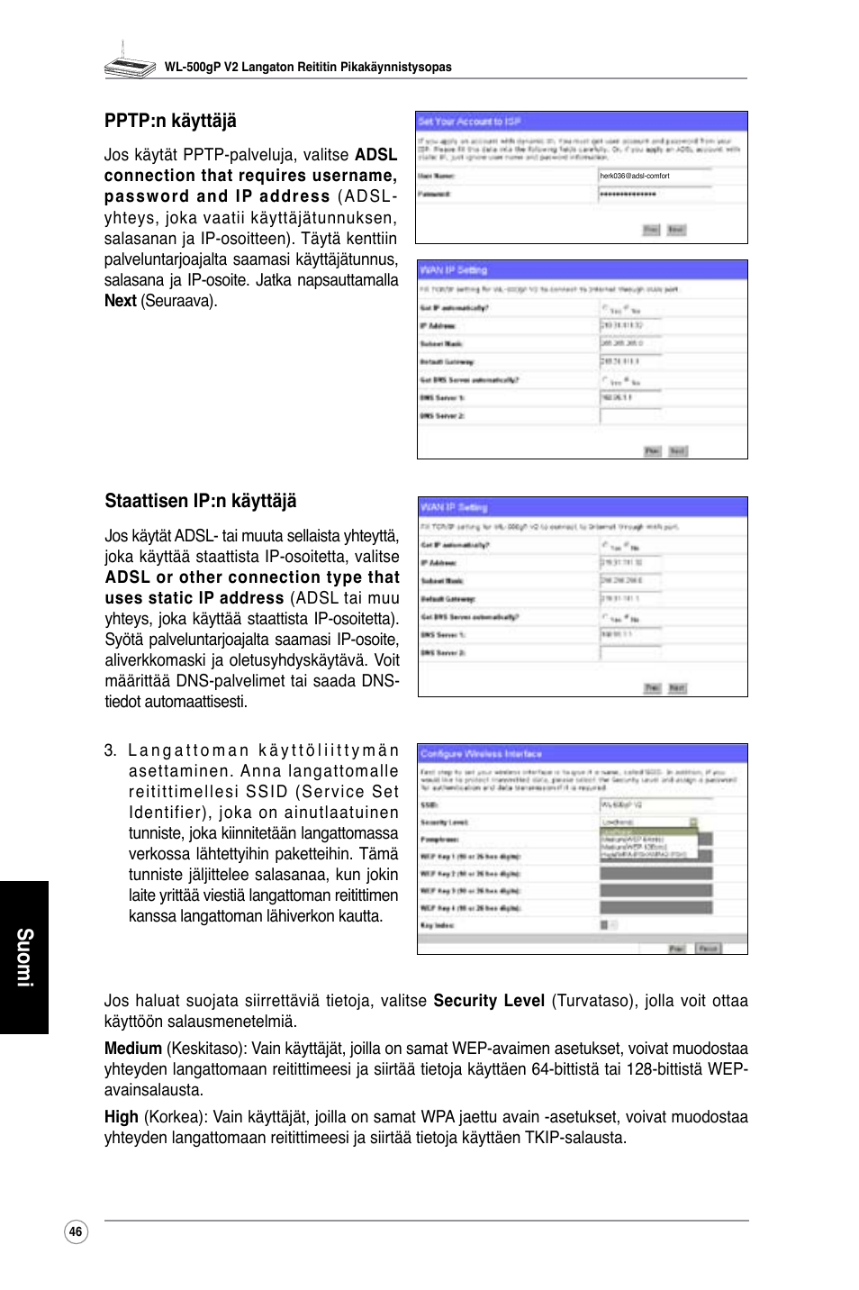 Suomi | Asus WL-500gP V2 User Manual | Page 47 / 151