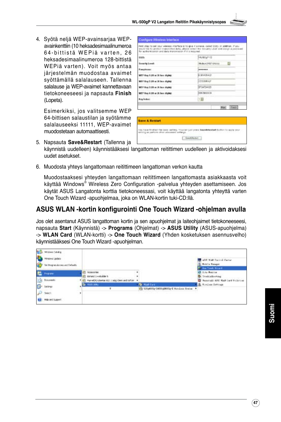 Suomi | Asus WL-500gP V2 User Manual | Page 48 / 151