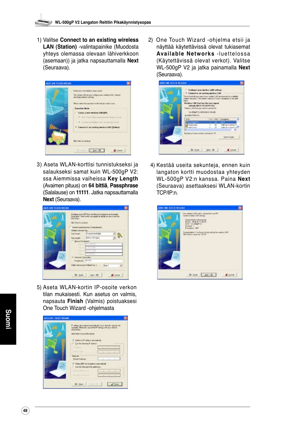 Suomi | Asus WL-500gP V2 User Manual | Page 49 / 151