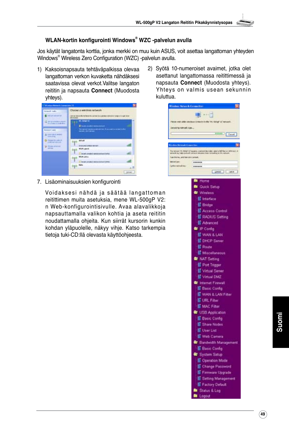 Suomi | Asus WL-500gP V2 User Manual | Page 50 / 151