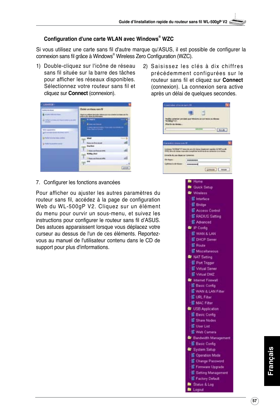 Français | Asus WL-500gP V2 User Manual | Page 58 / 151