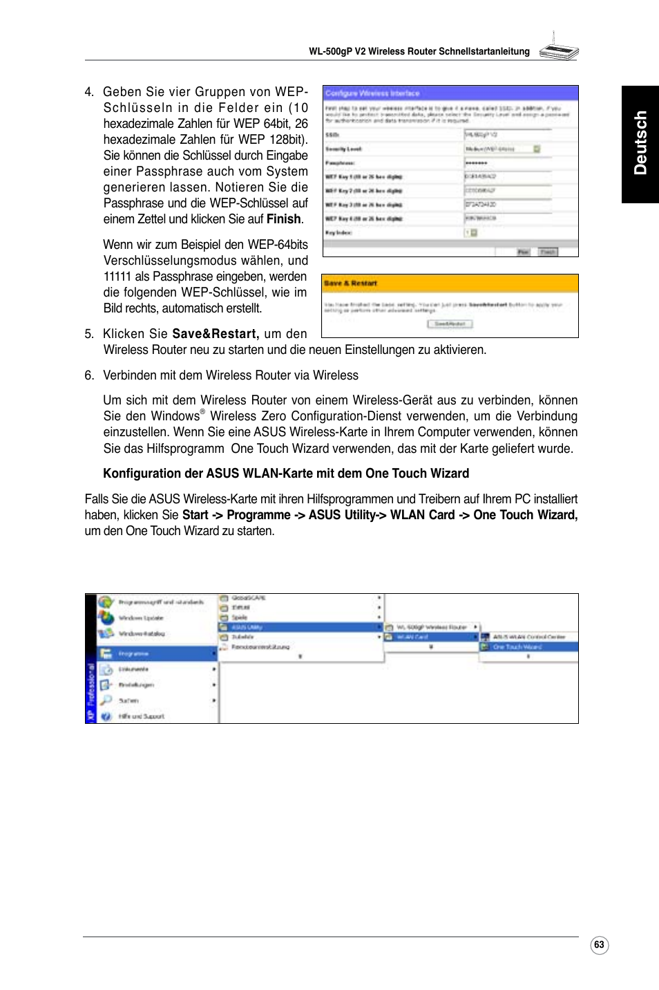 Deutsch | Asus WL-500gP V2 User Manual | Page 64 / 151