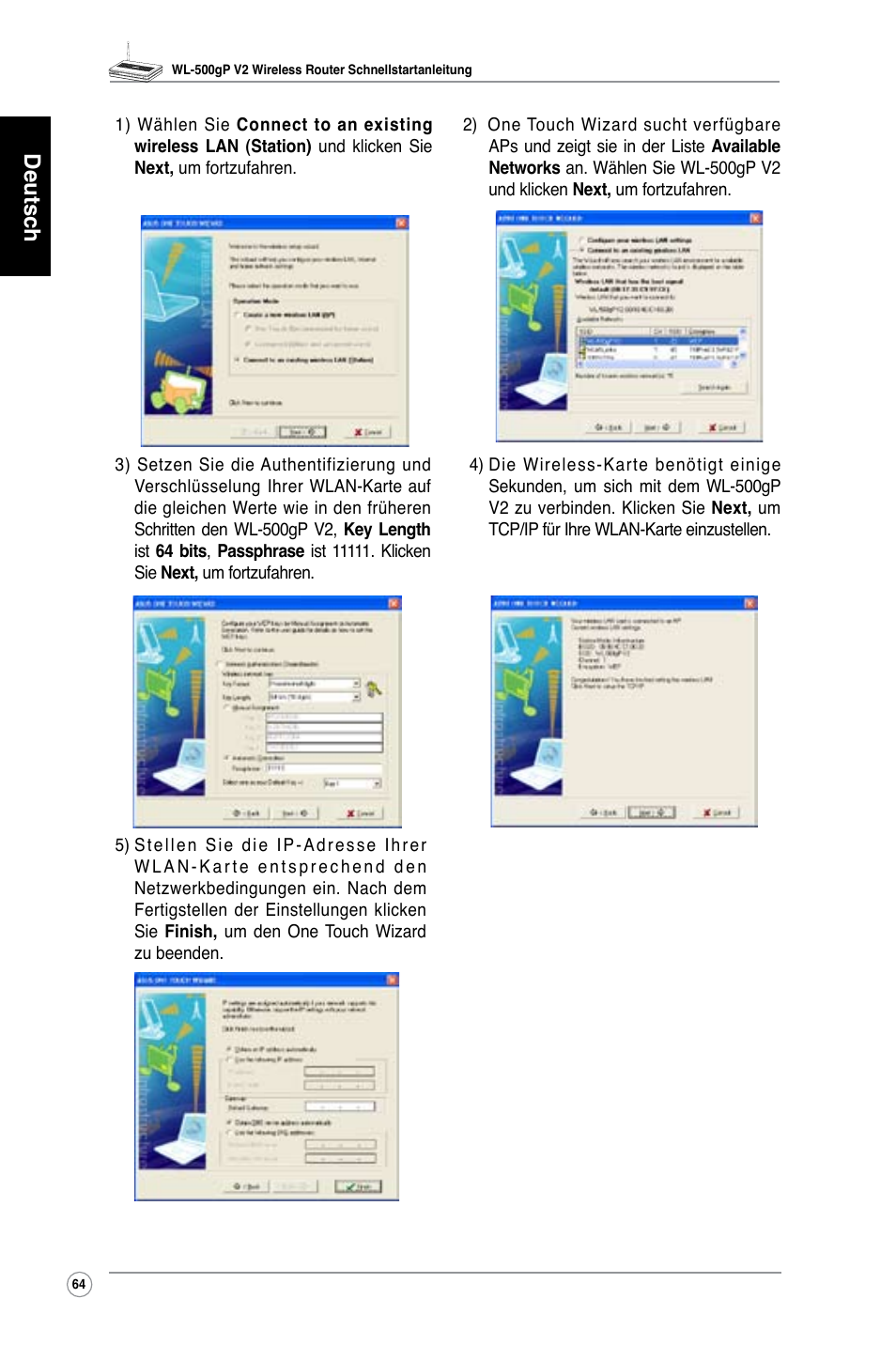 Deutsch | Asus WL-500gP V2 User Manual | Page 65 / 151