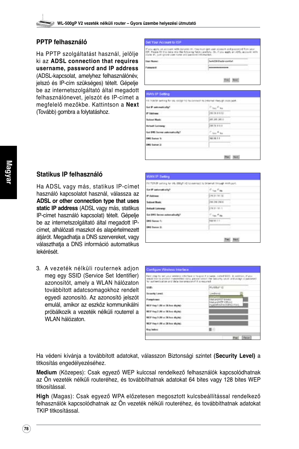 Magyar | Asus WL-500gP V2 User Manual | Page 79 / 151