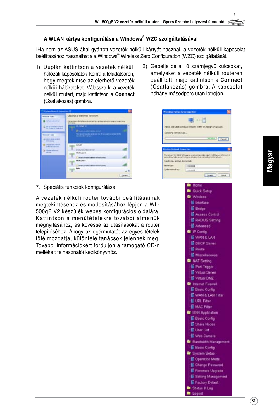 Magyar | Asus WL-500gP V2 User Manual | Page 82 / 151