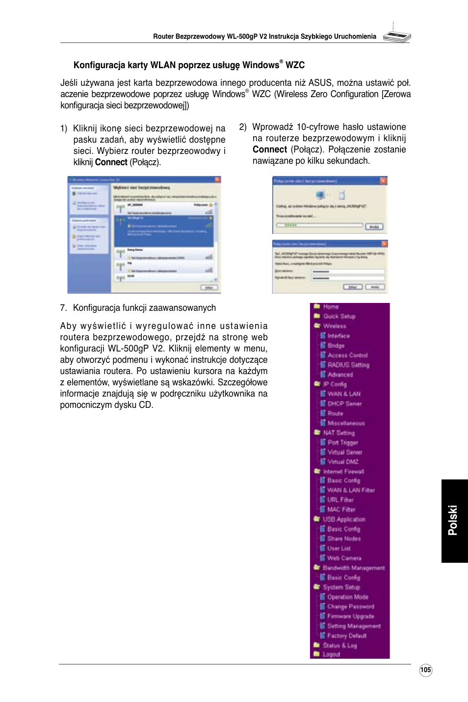 Polski | Asus WL-500gP V2 User Manual | Page 98 / 151