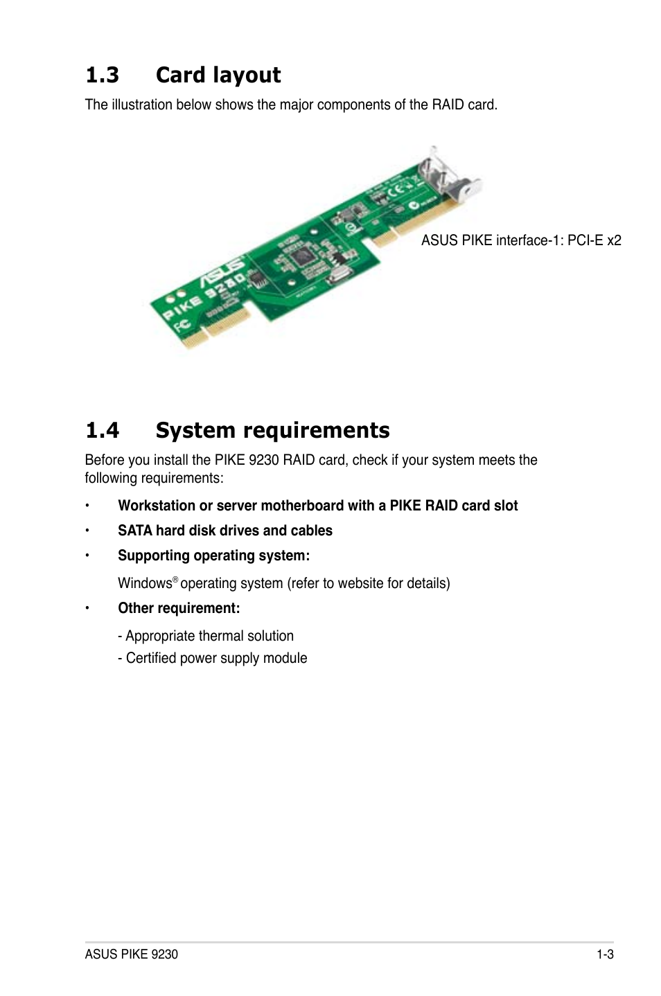 3 card layout, 4 system requirements | Asus PIKE 9230 User Manual | Page 11 / 32