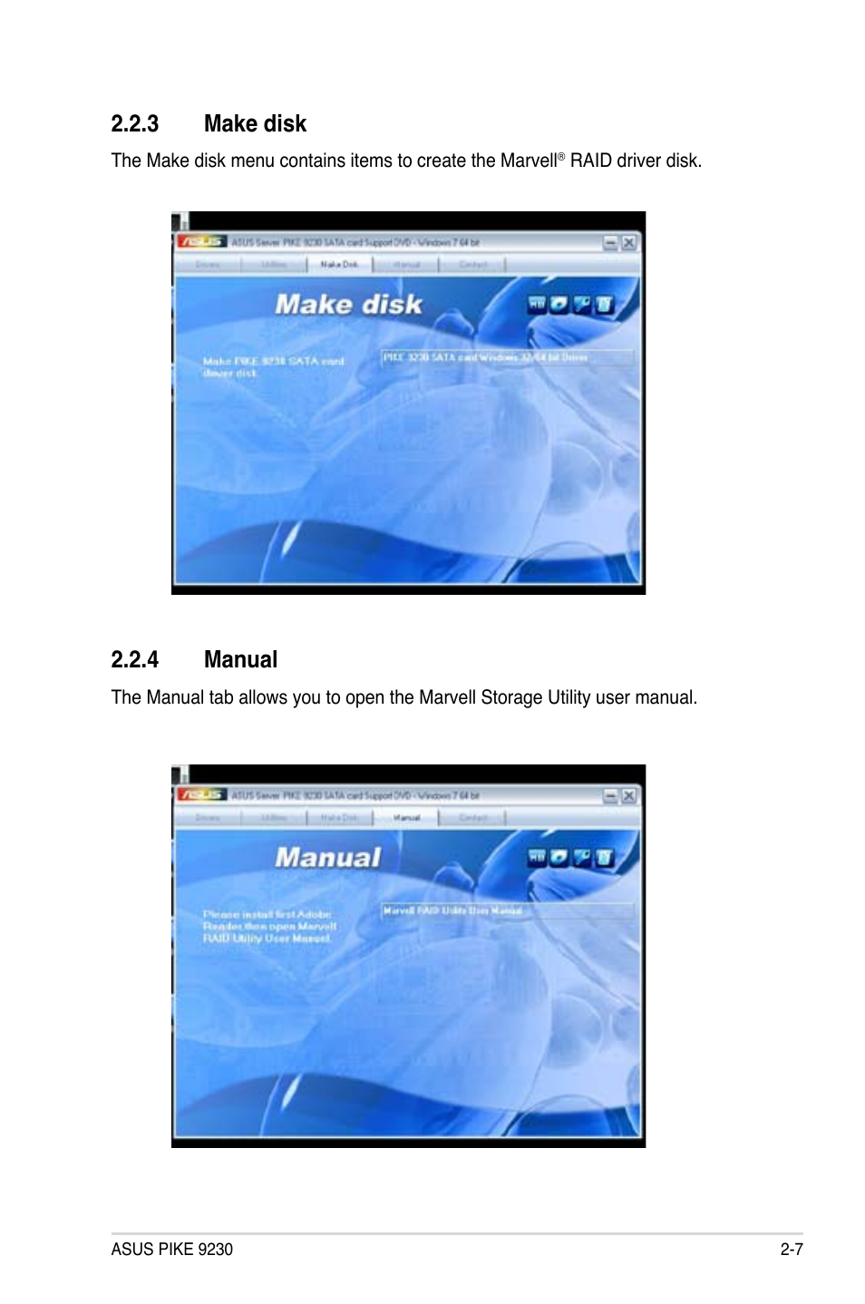 4 manual, 3 make disk | Asus PIKE 9230 User Manual | Page 19 / 32