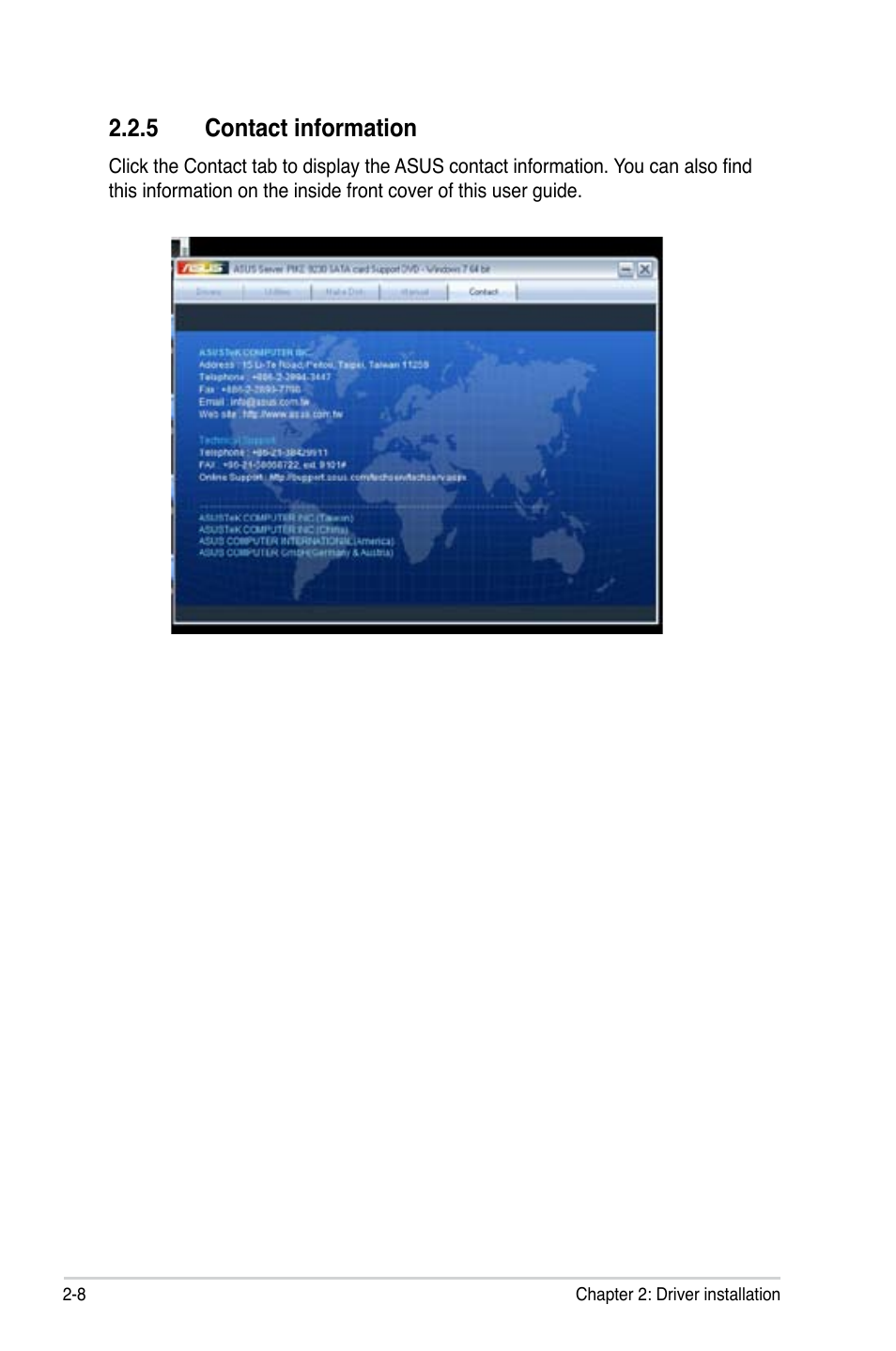 5 contact information | Asus PIKE 9230 User Manual | Page 20 / 32