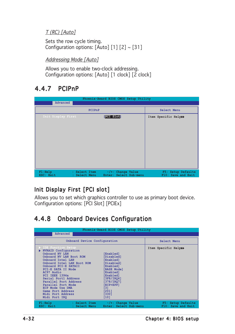 7 pcipnp pcipnp pcipnp pcipnp pcipnp, Init display first [pci slot | Asus P5ND2-SLI User Manual | Page 108 / 184