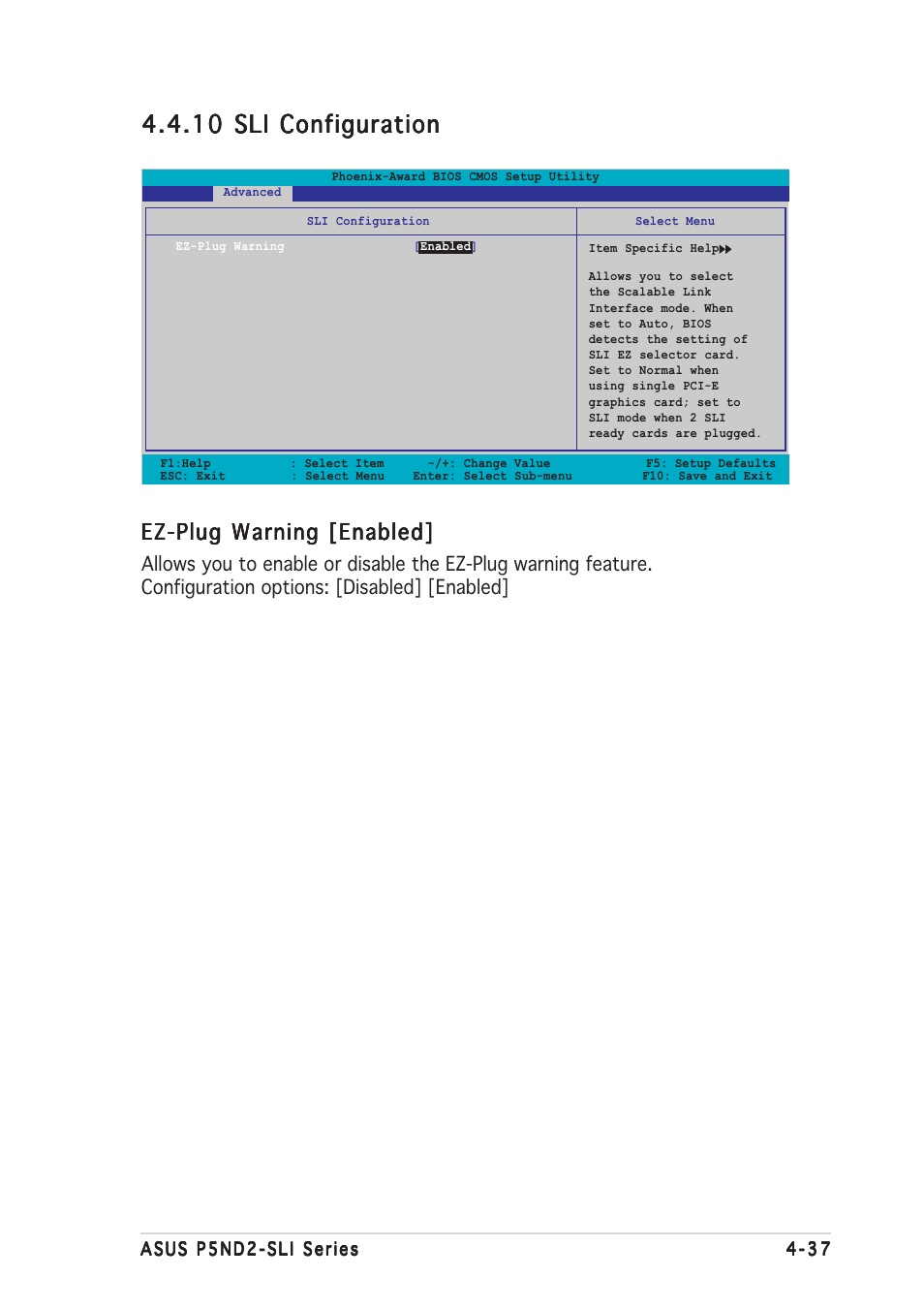 Ez-plug warning [enabled | Asus P5ND2-SLI User Manual | Page 113 / 184